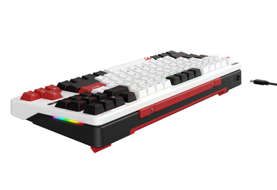 كيبورد الألعاب Havit KB902L الميكانيكي تصميم TKL أنيق باللون الأبيض، إضاءة RGB، وسويتشات سريعة