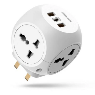 Green Lion Multi Port Travel Adapter White