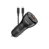 Green Lion Dual Port Car Charger 50W (PD 30W + QC 20W) USB-C to USB-C Cable 1M Black