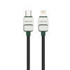 Green Lion USB C to Lightning Electroplated Braided Cable 1m 27W Black + Green