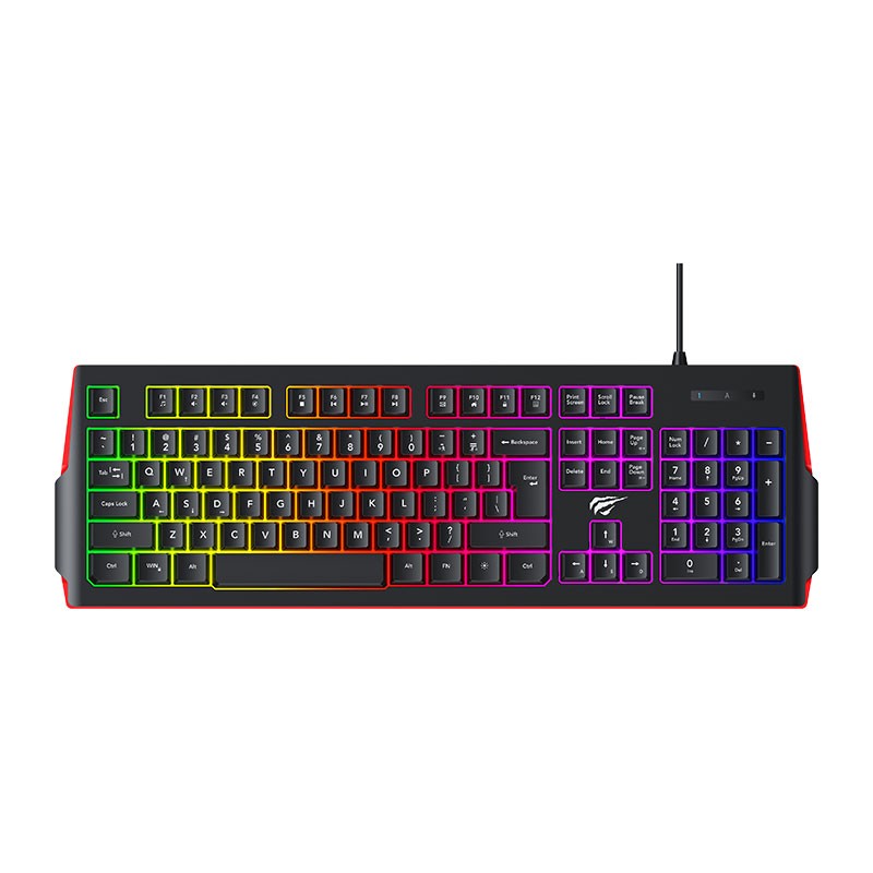 كيبورد الألعاب Havit KB866L السلكي (RGB) تصميم متعدد الوظائف، متانة PBT، وإضاءة RGB للاعبين الاقتصاديين