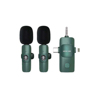 Green Lion 3 IN 1 Microphone Type-C / Lightning / Aux Green