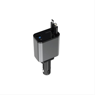 Green Lion Green Lion Retractable 50W Car Charger Black