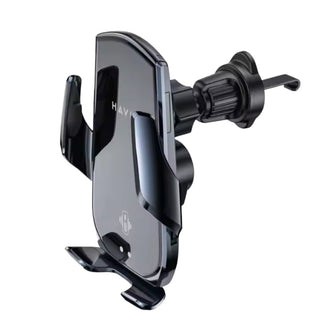 ستاند سيارة وشاحن لاسلكي Havit W3034  حامل شحن Qi بقوة 15W مع قفل وفتح آلي لفتحة التهوية