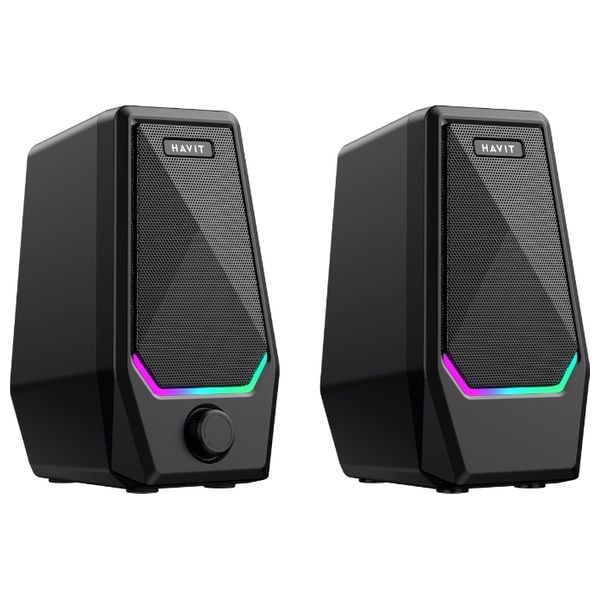 مكبر صوت Havit SK768 USB  2.0  سلكي سماعات مكتبية  2.0 : قوة  10W ، محركات  2.5  ′′   ، وإضاءة  RGB  ديناميكية