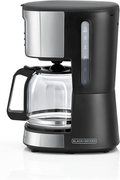 BLACK & DECKER 12-Cup Coffee Maker, 900W, 24-Hour – Black