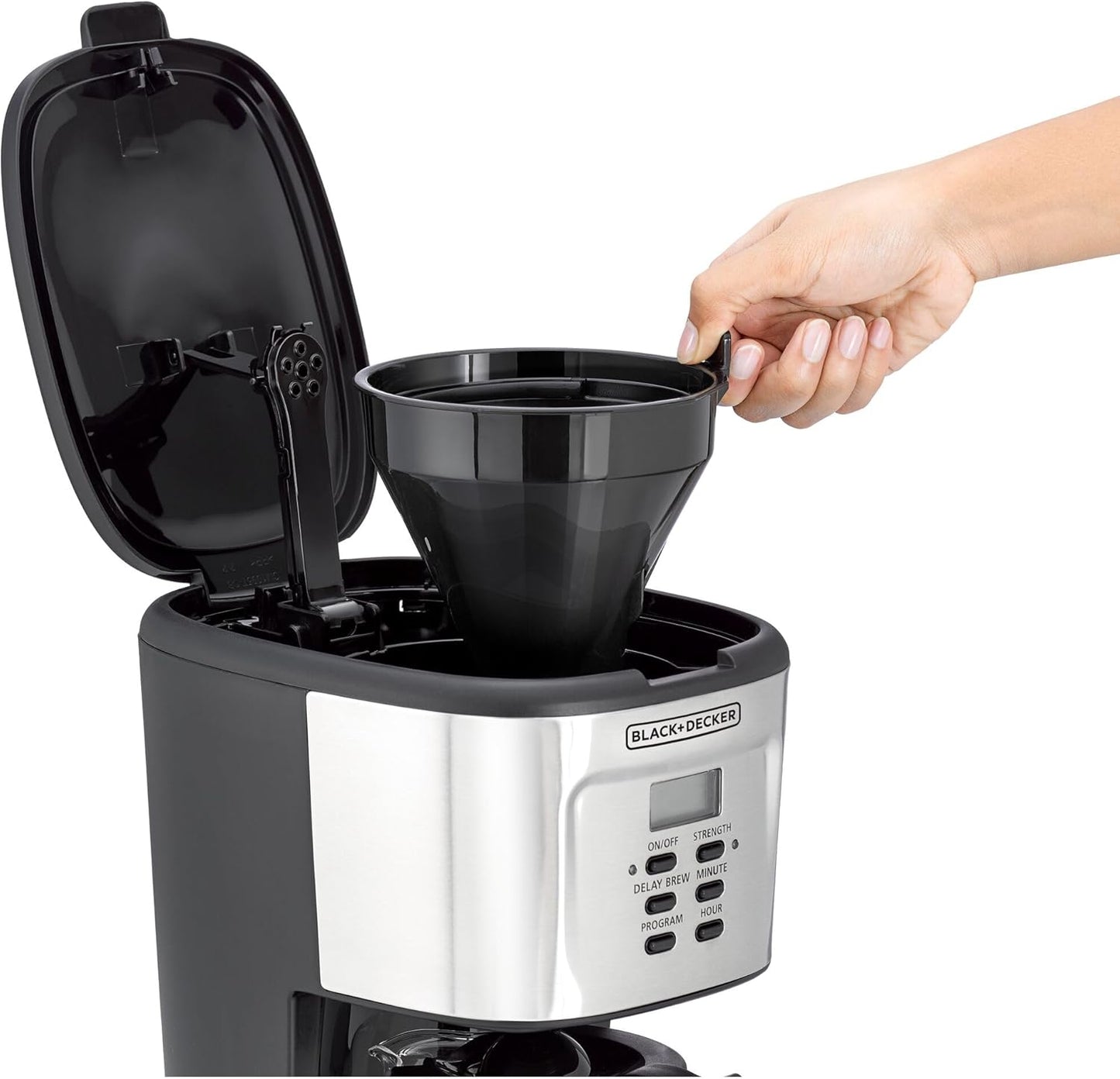 BLACK & DECKER 12-Cup Coffee Maker, 900W, 24-Hour – Black