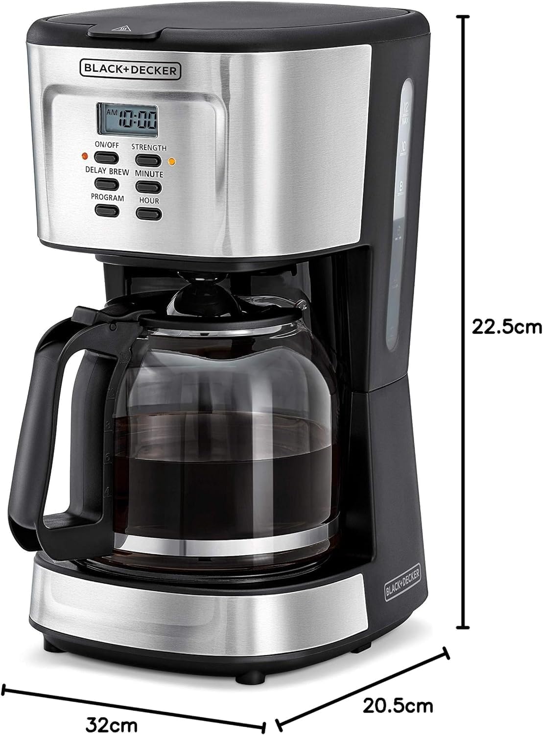 BLACK & DECKER 12-Cup Coffee Maker, 900W, 24-Hour – Black