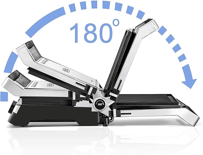 BLACK &amp; DECKER Family Health Grill with 180° Hinge, 2000W,&nbsp; Black/Silver