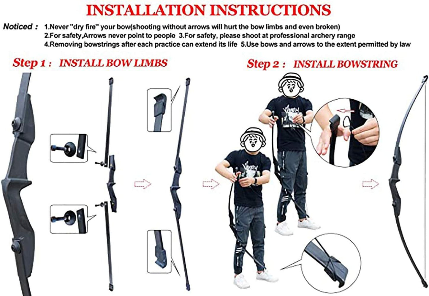 مجموعة القوس والسهم الاحترافية للمبتدئين - قوس منحني قابل للفك للتدريب على الرماية والصيد