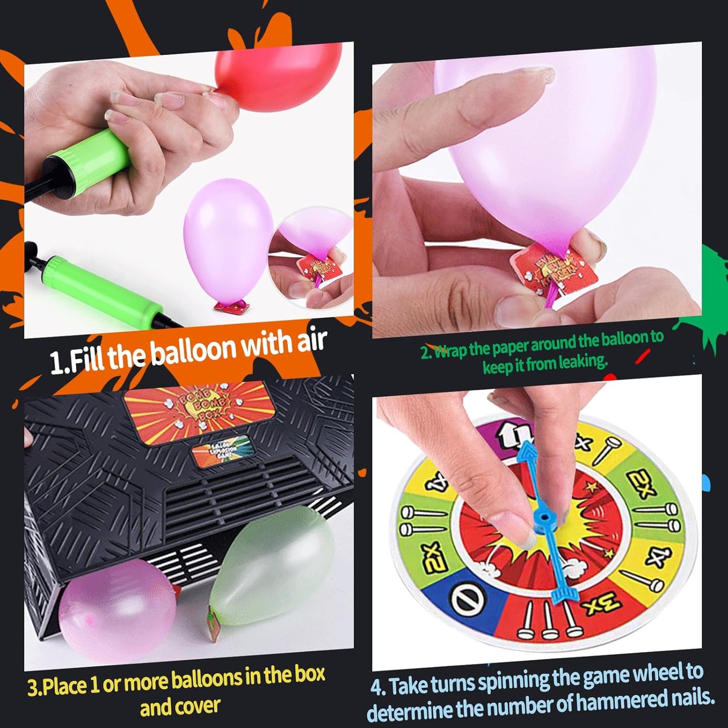 لعبة تحدي صندوق البالون المتفجر - لعبة جماعية مثيرة للحفلات والأنشطة