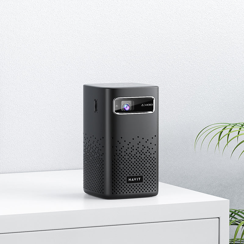 جهاز العرض Havit PJ208 PRO-EU Prime Onyx Smart Projector جهاز عرض  DLP  محمول: بطارية مدمجة  8000mAh ، نظام  Android9.0 ، ودعم  3D