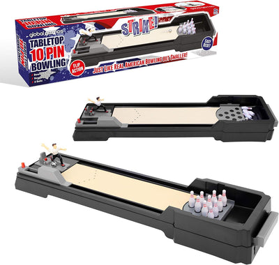 لعبة البولينج المكتبية المصغرة Global Gizmos - لعبة تحدي عائلية مع قاذف آلي