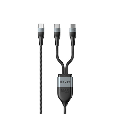 كيبل شحن هافيت (Havit) - الموديل CB6325 USB Type-C إلى (2x USB Type-C)