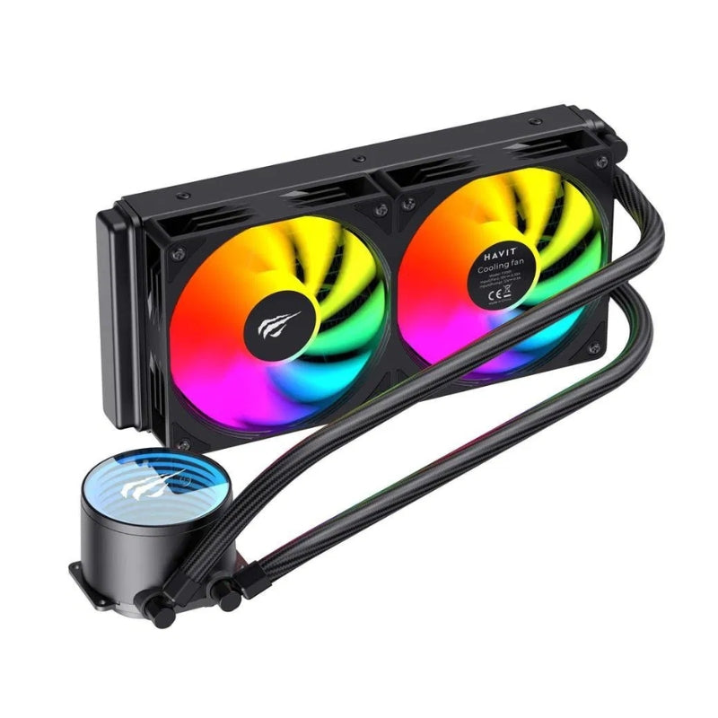 مروحة/مبرد مائي Havit F2001 المتكاملة (AIO) تبريد سائل 240 ملم: أداء احترافي وإضاءة RGB للاعبين