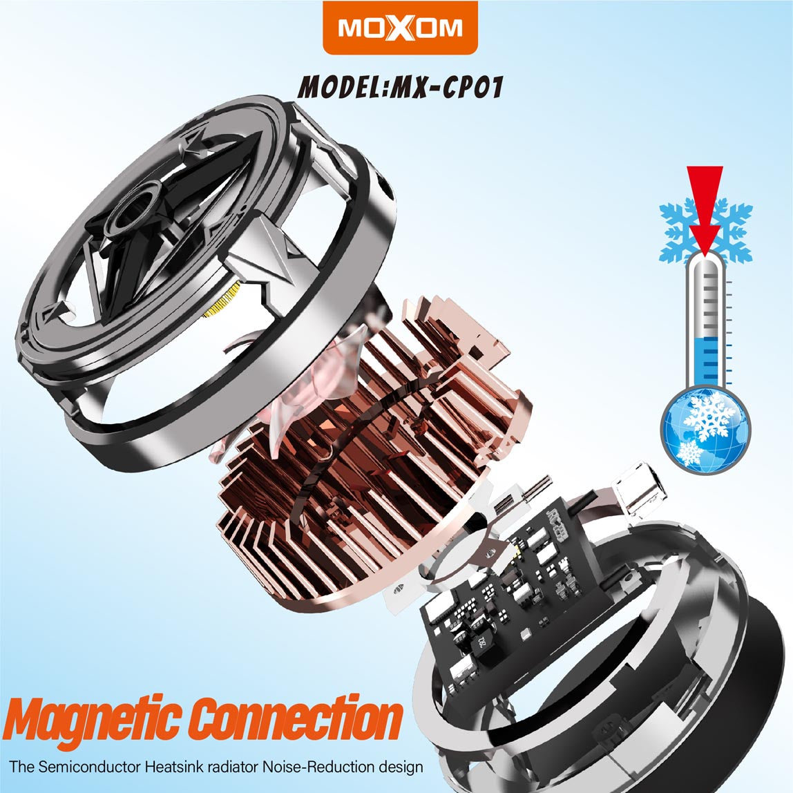 مبرد الهاتف المغناطيسي MX-CP01 - تبريد فوري