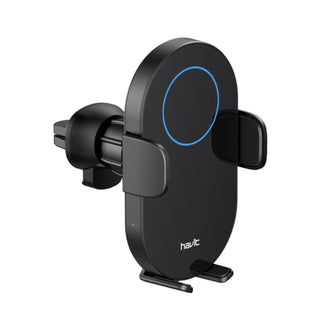ستاند سيارة وشاحن لاسلكي Havit W3018 شاحن لاسلكي سريع بقوة  15W  وحامل هاتف للسيارة باللون الأسود