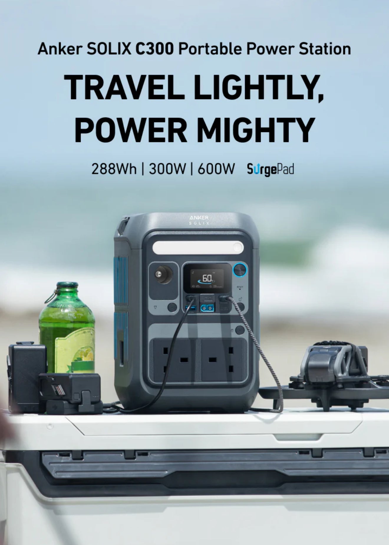 Anker SOLIX C300 Portable Power Station - 288Wh | 300W