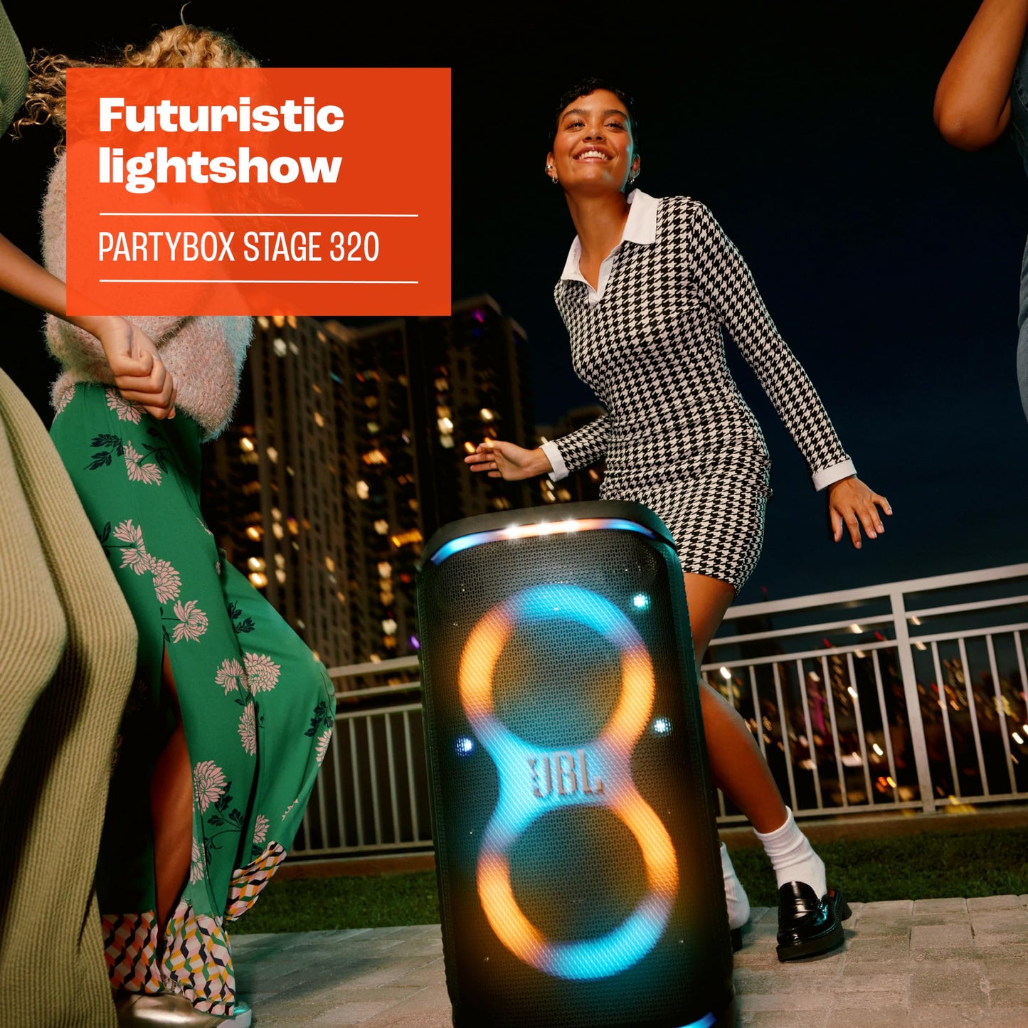 JBL PartyBox Stage 320 - Portable Party Speaker with Telescopic Handle