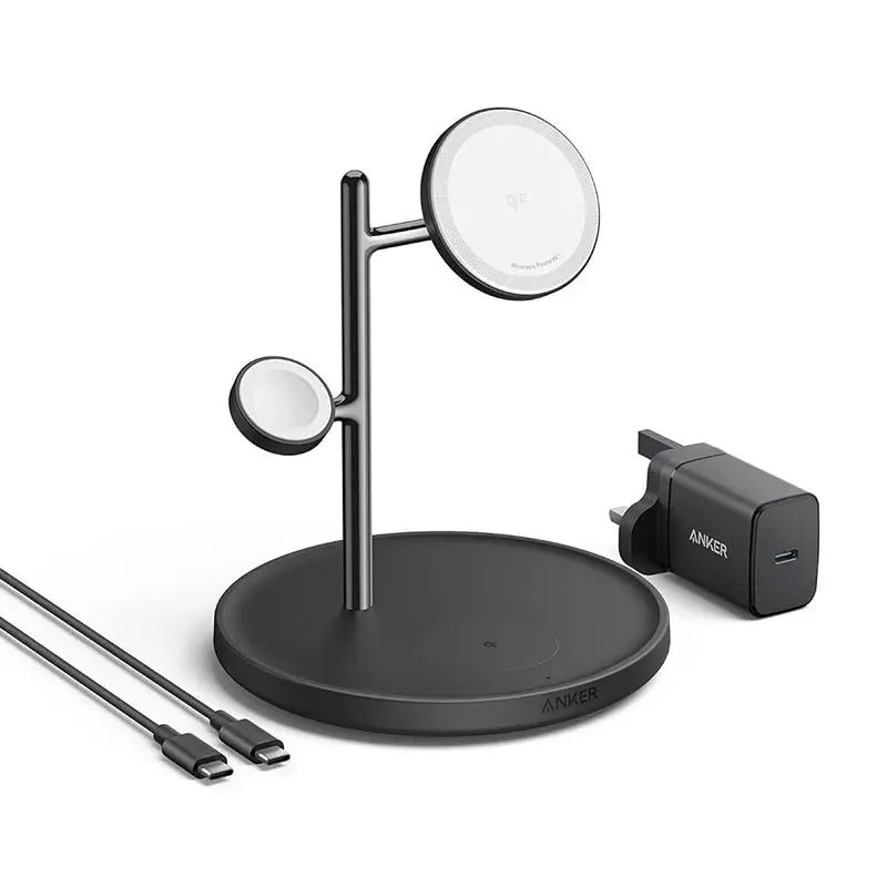 Anker MagGo 15W Qi2 Wireless Charging Station | 3-in-1 with 40W USB-C Charger and USB-C Cable – B25M3V11