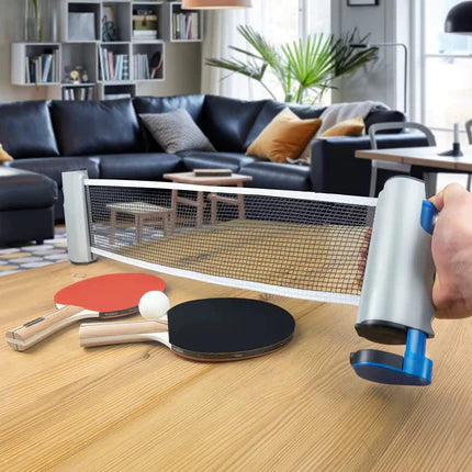 مجموعة تنس الطاولة الاحترافية المتكاملة - 4 مضارب، شبكة محمولة، و 6 كرات