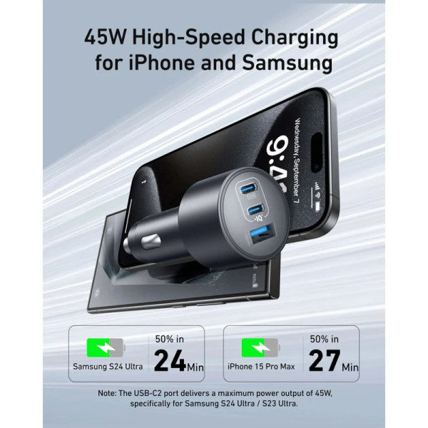Anker Car Charger 3-Ports 167.5W with 3.3ft USB-C Cable