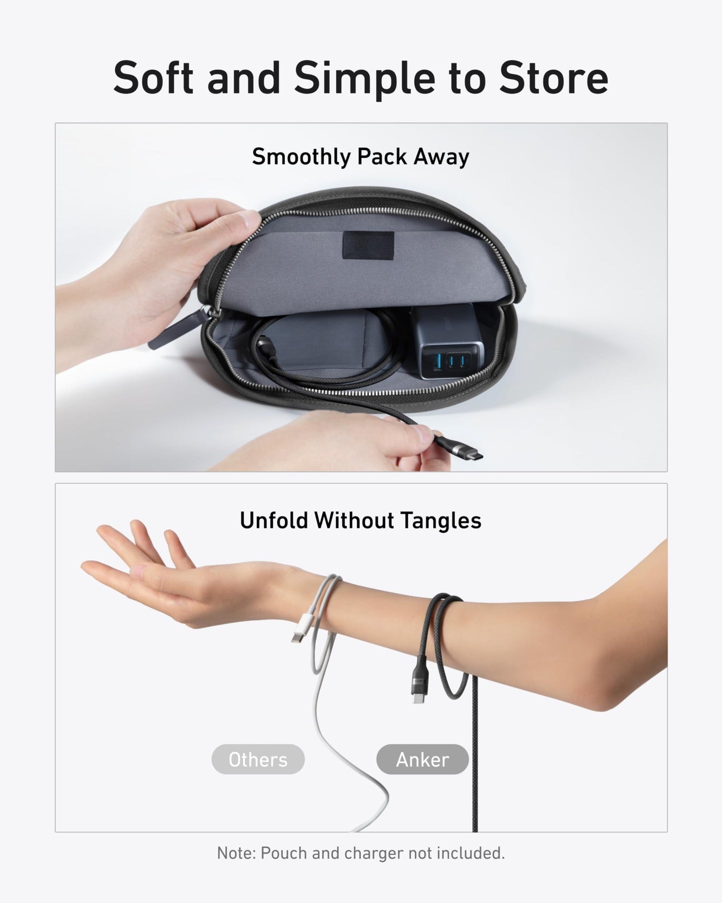 Anker Nano USB C Cable, 240W 3 ft Upcycled-Braided USB C to USB C black