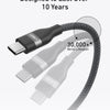 Anker Nano USB C Cable, 240W 3 ft Upcycled-Braided USB C to USB C black