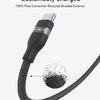 Anker Nano USB C Cable, 240W 3 ft Upcycled-Braided USB C to USB C black