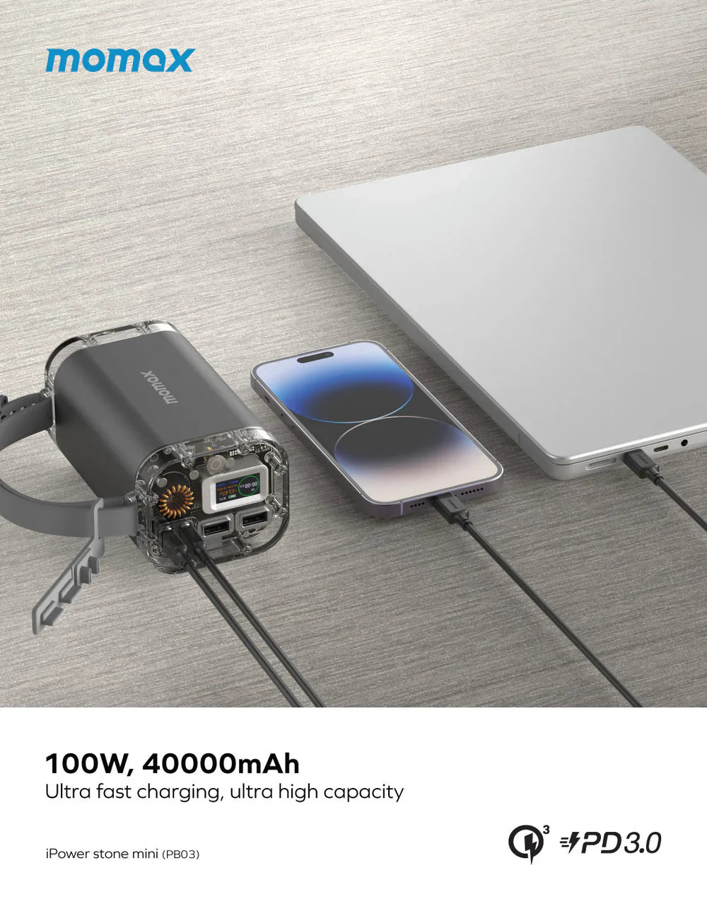 Momax iPower Stone Mini Outdoor Power Station 40000mAh