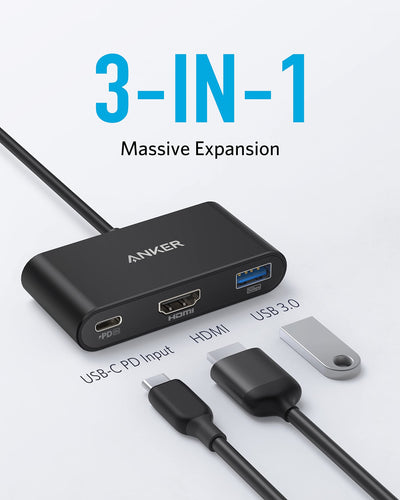 موزع Anker PowerExpand 3-in-1 USB-C Hub