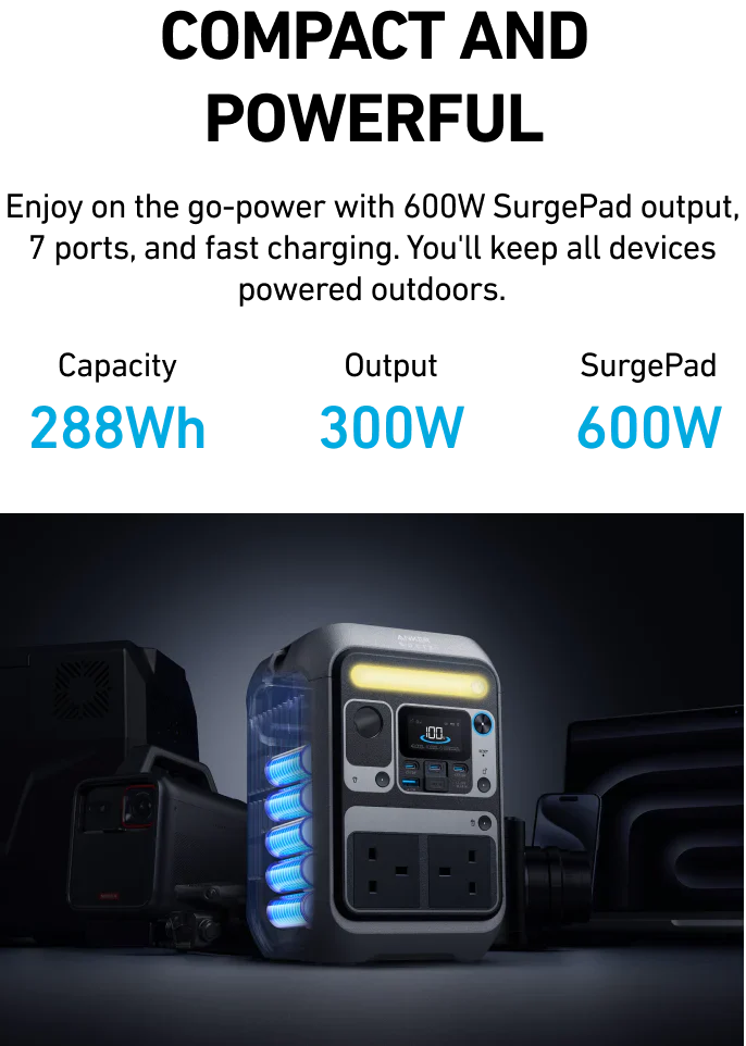 Anker SOLIX C300 Portable Power Station - 288Wh | 300W