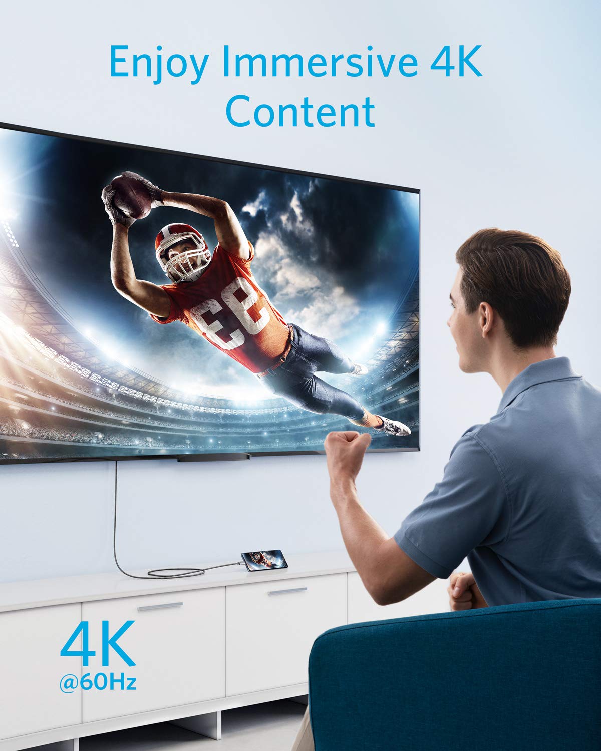 Anker USB C to HDMI Cable for Home Office 6ft, USB C to HDMI 4K 60Hz Cable