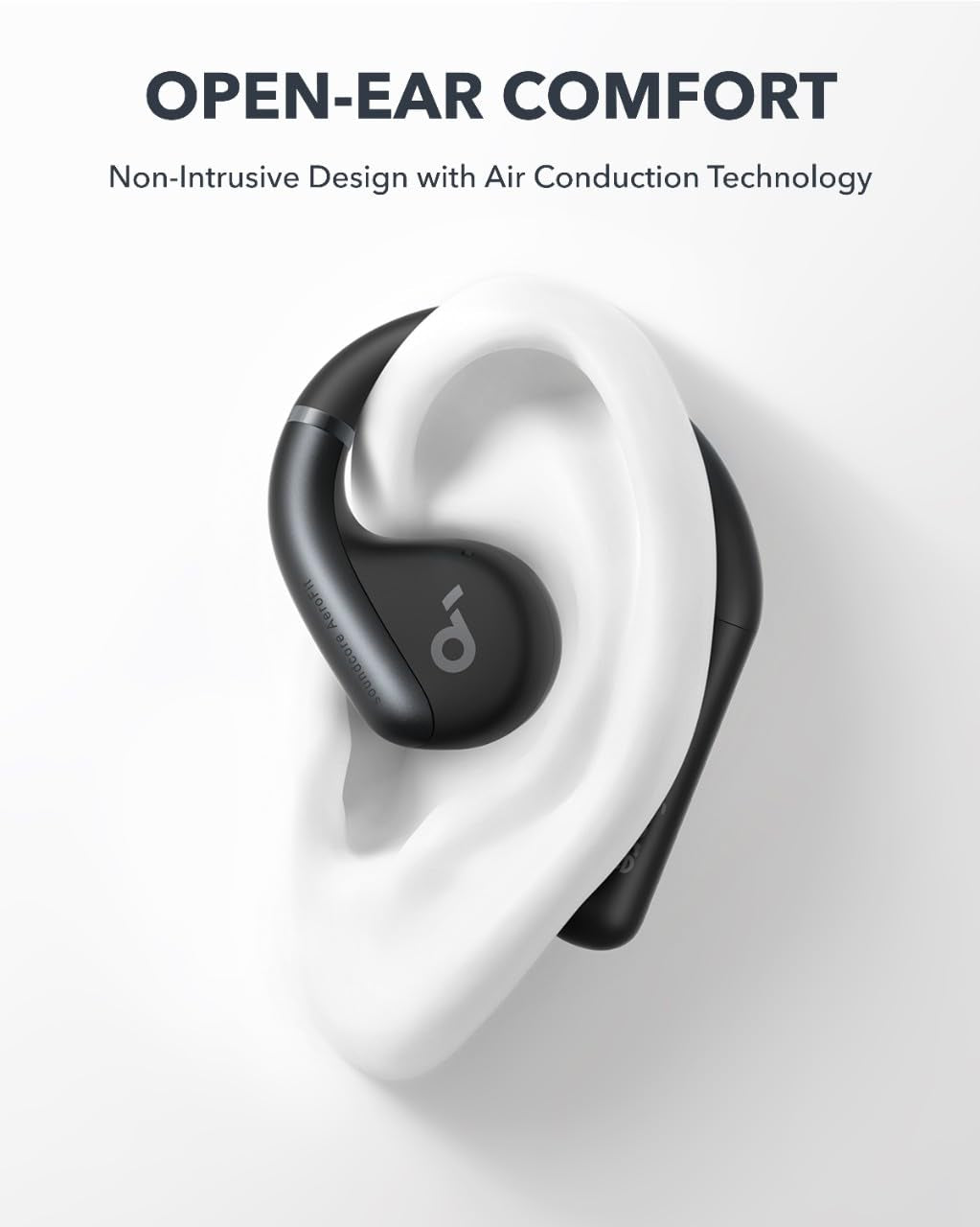 soundcore by Anker, AeroFit Open-Ear Headphones, Ultra Comfort, Snug Fit, Ergonomic Ear Hook