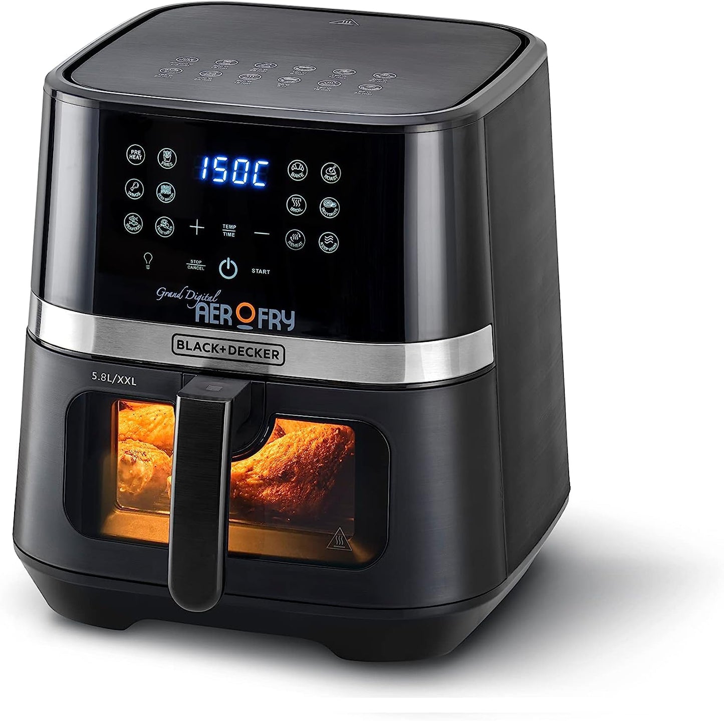 BLACK+DECKER XXL 2 KG/8.5 L Air Fryer, 5.8L Basket , 1800W, Touch Screen
