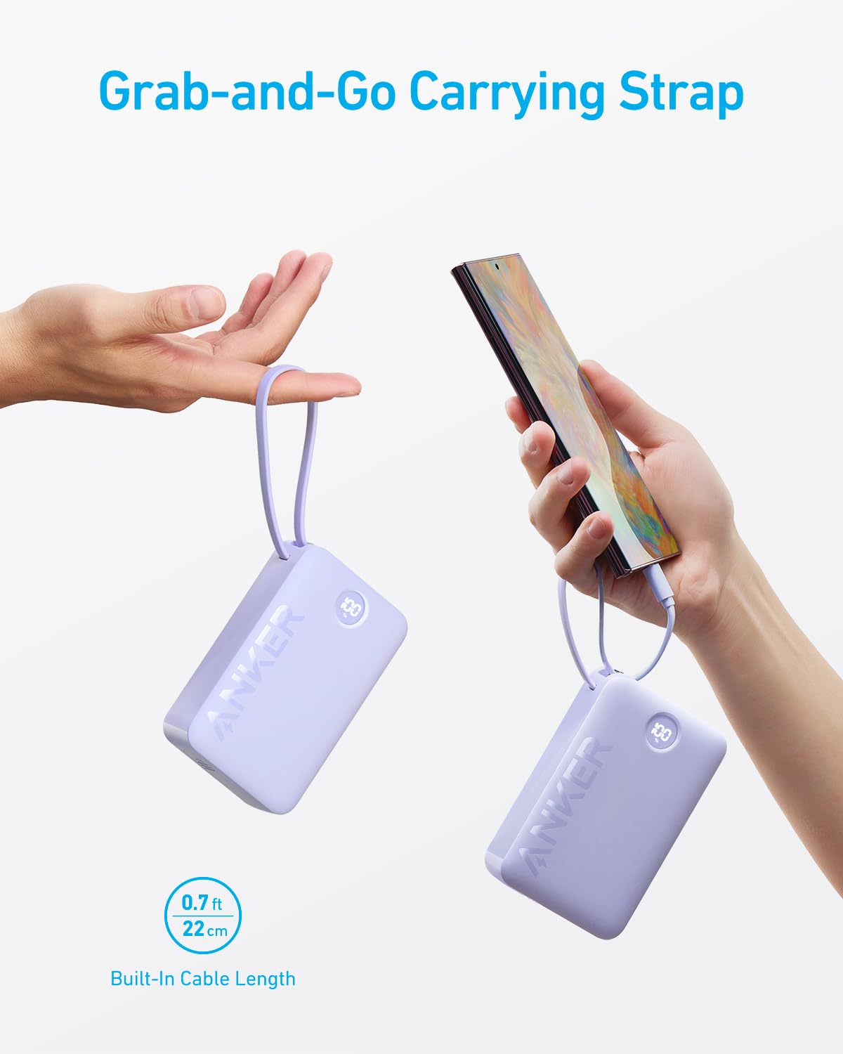 Anker 335 Power Bank 20K mAh 22.5W With Built-In
USB-C Cable