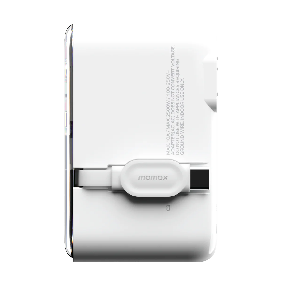 Momax 1-World+ Flow 4-Port Travel Charger With Built-In USB-C Cable 35W