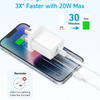 Anker USB C Plug 20W Ultra Fast Wall Charger For iPhone, iPad, iPod And More with cable