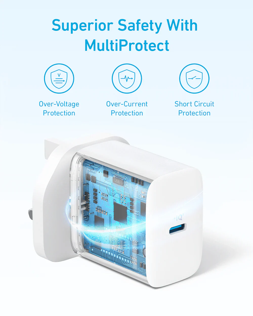 Anker USB C Plug 20W Ultra Fast Wall Charger For iPhone, iPad, iPod And More with cable