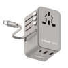 Momax 1-World+ 3-Port Travel GaN Charger With Built-in USB-C Cable 70W
