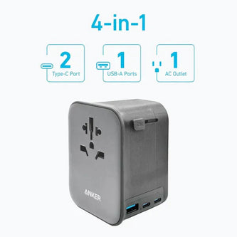 Anker Nano Travel Adapter 4-in-1 65W GaN Black
