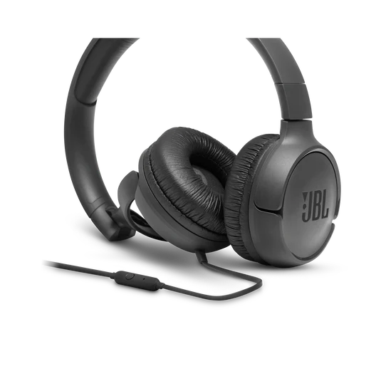 JBL T500 Wired On-Ear Headphones – Black