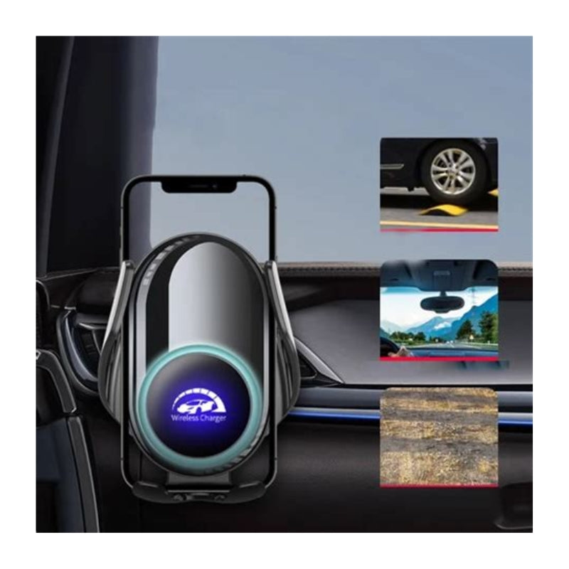 ستاند سيارة وشاحن لاسلكي Havit W3034  حامل شحن Qi بقوة 15W مع قفل وفتح آلي لفتحة التهوية