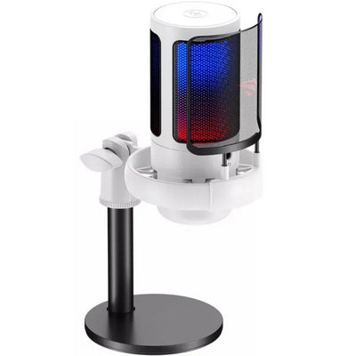 مايكروفون هافيت GK50 للايف (Live Microphone) - أبيض مايكروفون مكتبي مكثف (Condenser) بجودة بث مباشر