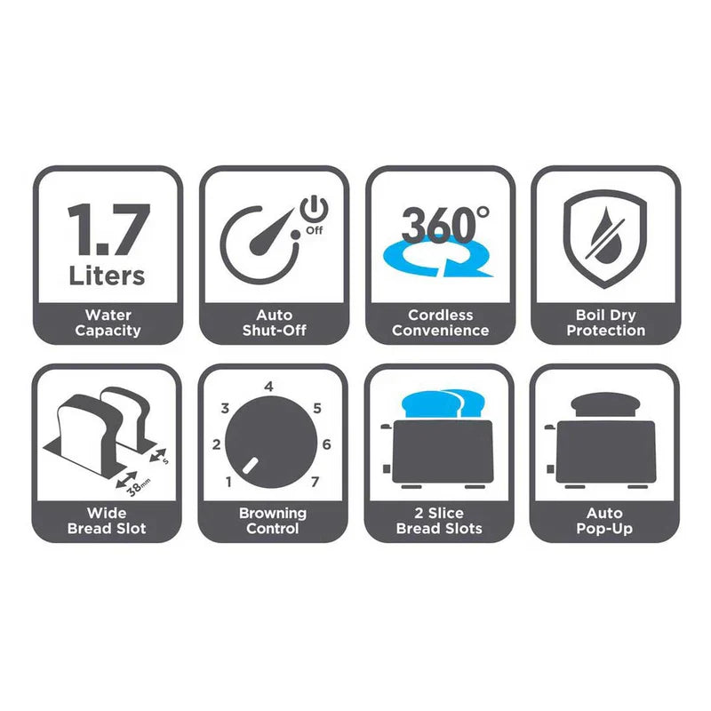 غلاية+محمصة من بلاك اند ديكر (Black&Decker) - الموديل MBF90-B5