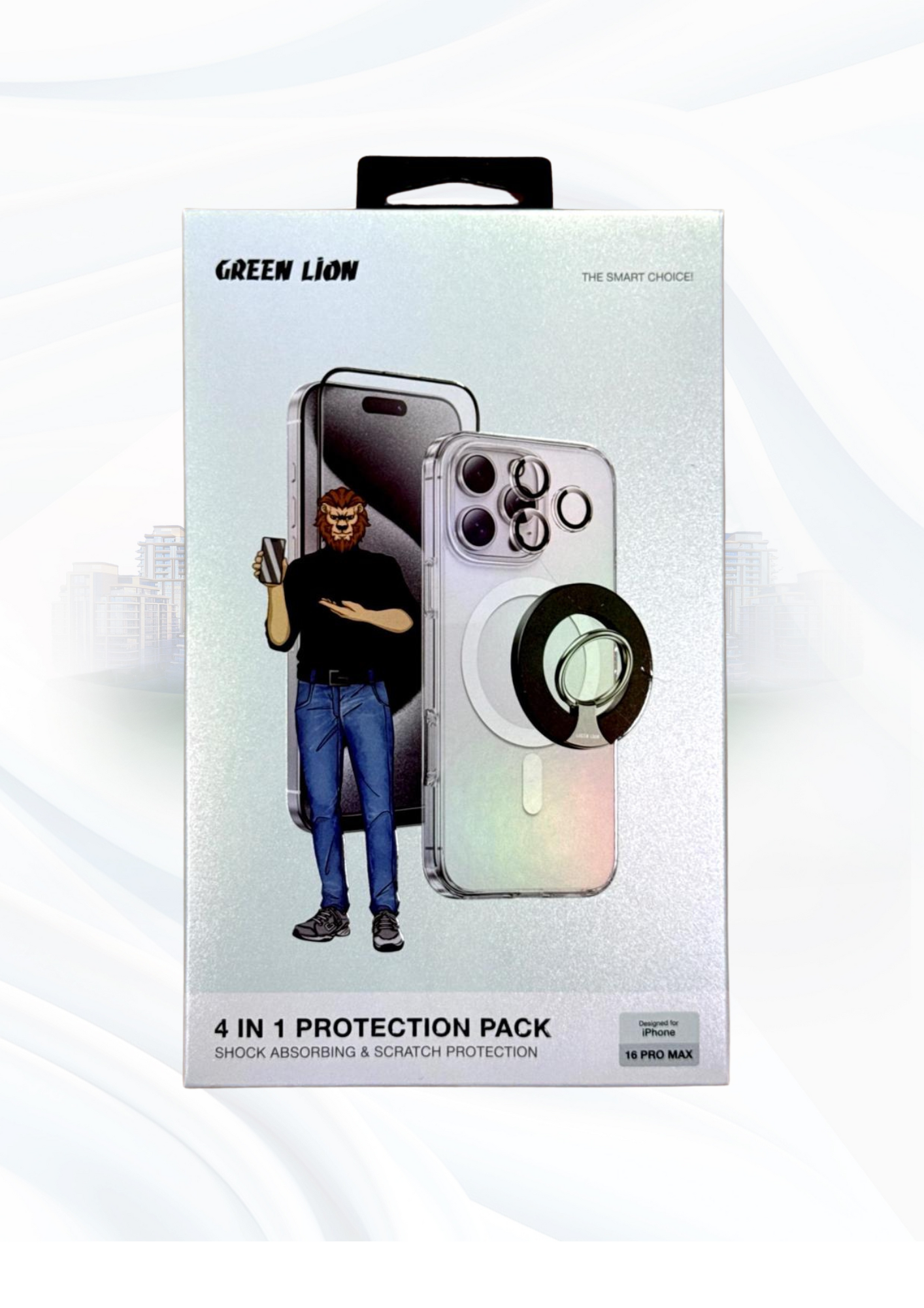 Green Lion 4 In 1 Protection Pack iPhone 16 Pro Max Clear