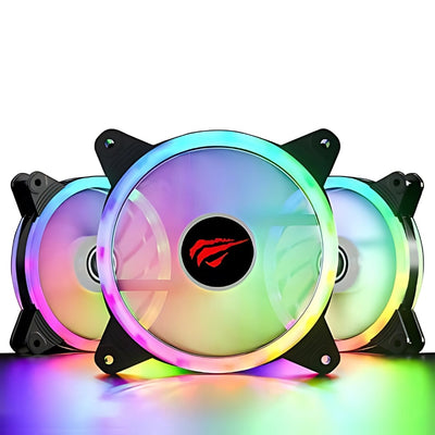 مروحة كيس الكمبيوتر Havit F2089 (Case Fan) تبريد هادئ، تدفق هواء عالي، وإضاءة RGB جذابة