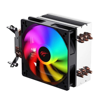 مبرد المعالج الهوائي Havit F2005 (Air CPU Cooler) قوة تبريد قصوى 200 واط مع 6 أنابيب نحاسية وإضاءة RGB