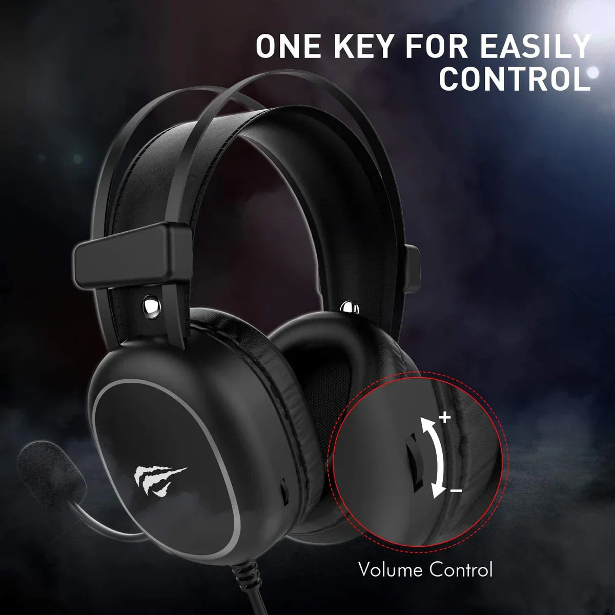 سماعة الألعاب Havit H2016d السلكية (RGB) توافق متعدد الأجهزة، صوت غامر  3D ، وإضاءة RGB عبر منفذ USB