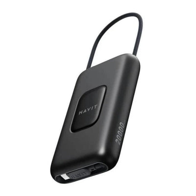 شاحن الطوارئ Havit PB35 ( 20,000mAh ,  22.5W ) سعة ضخمة وكفاءة عالية:  20,000mAh  مع كابل  USB-C  مدمج وشحن  22.5W